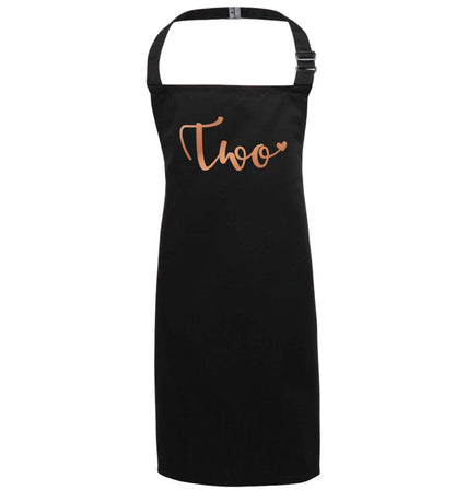 Two rose gold black apron 7-10 years