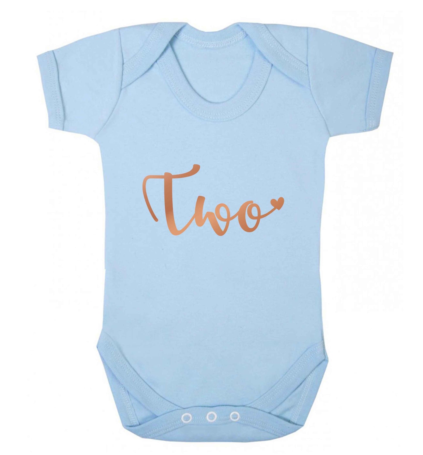 Two rose gold baby vest pale blue 18-24 months