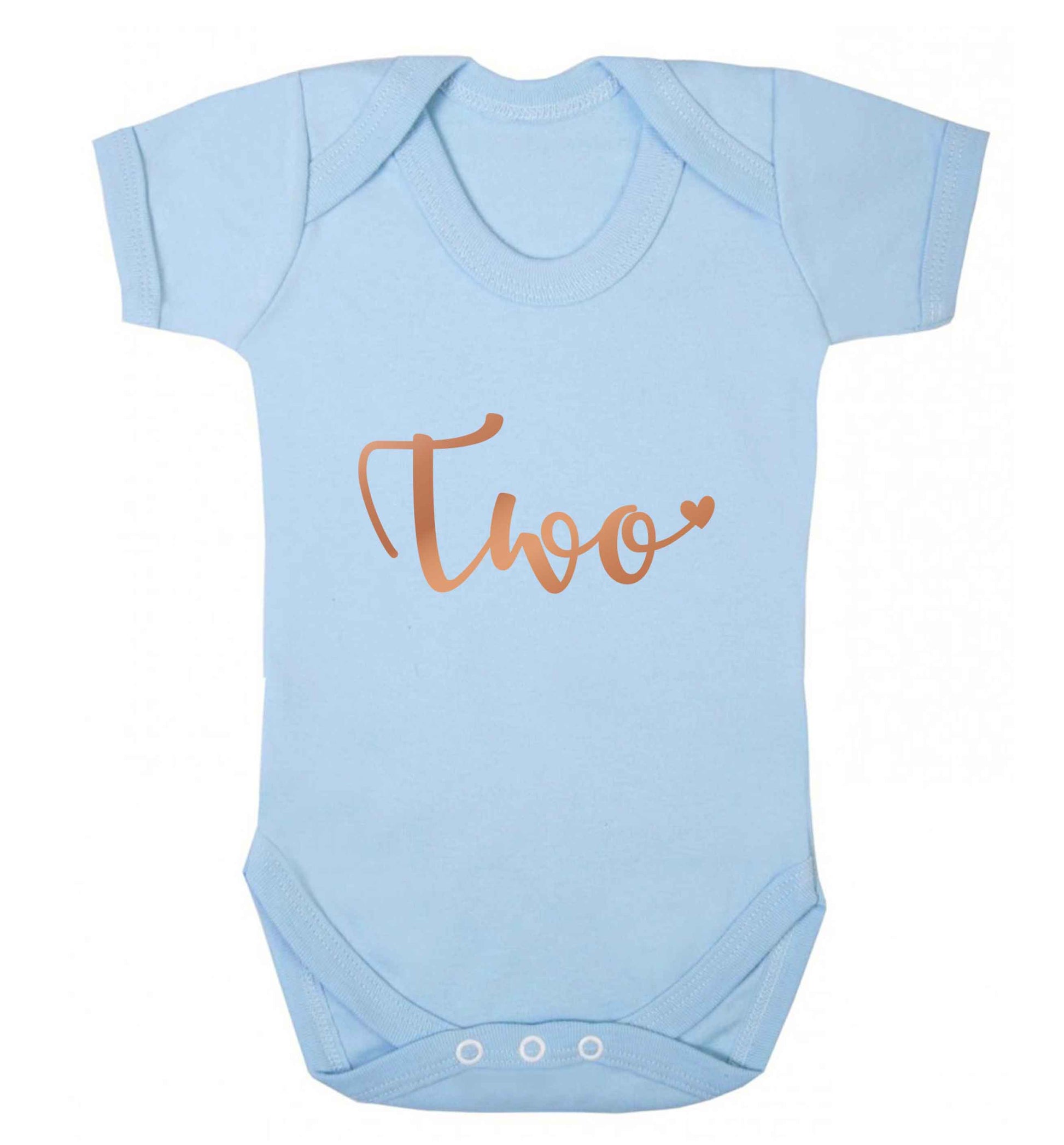 Two rose gold baby vest pale blue 18-24 months