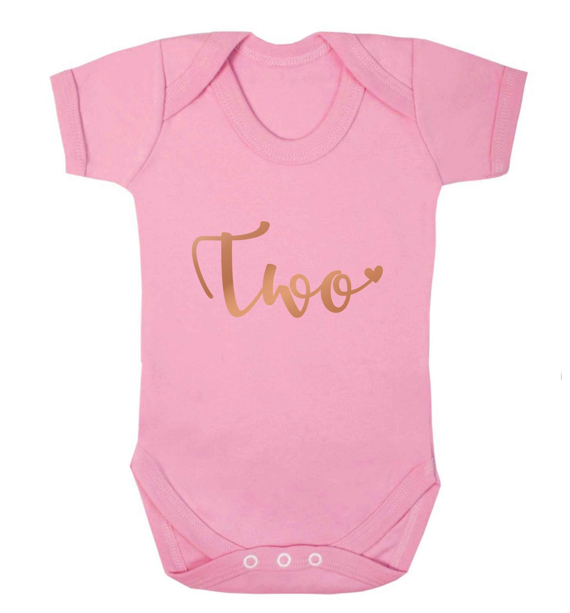 Two rose gold baby vest pale pink 18-24 months