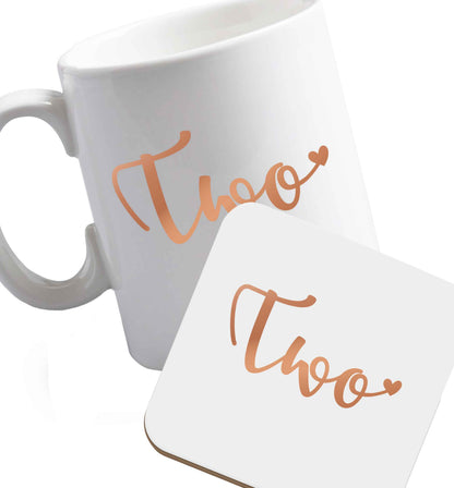 10 oz Favourite Type Pan Pancake ceramic mug and coaster set right handed