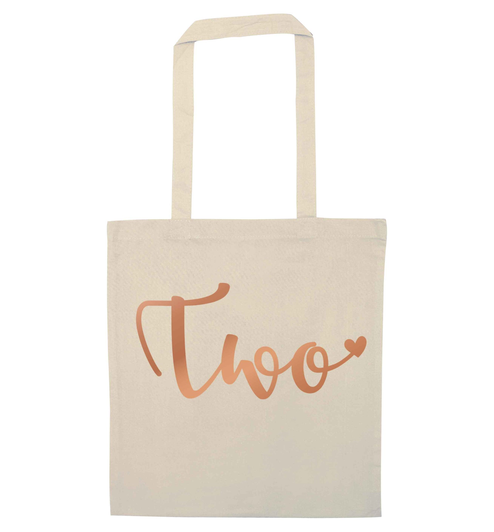 Two rose gold natural tote bag