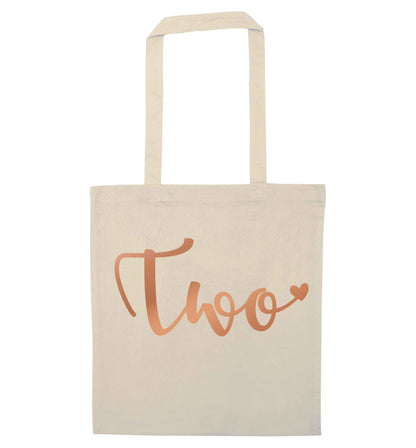 Two rose gold natural tote bag