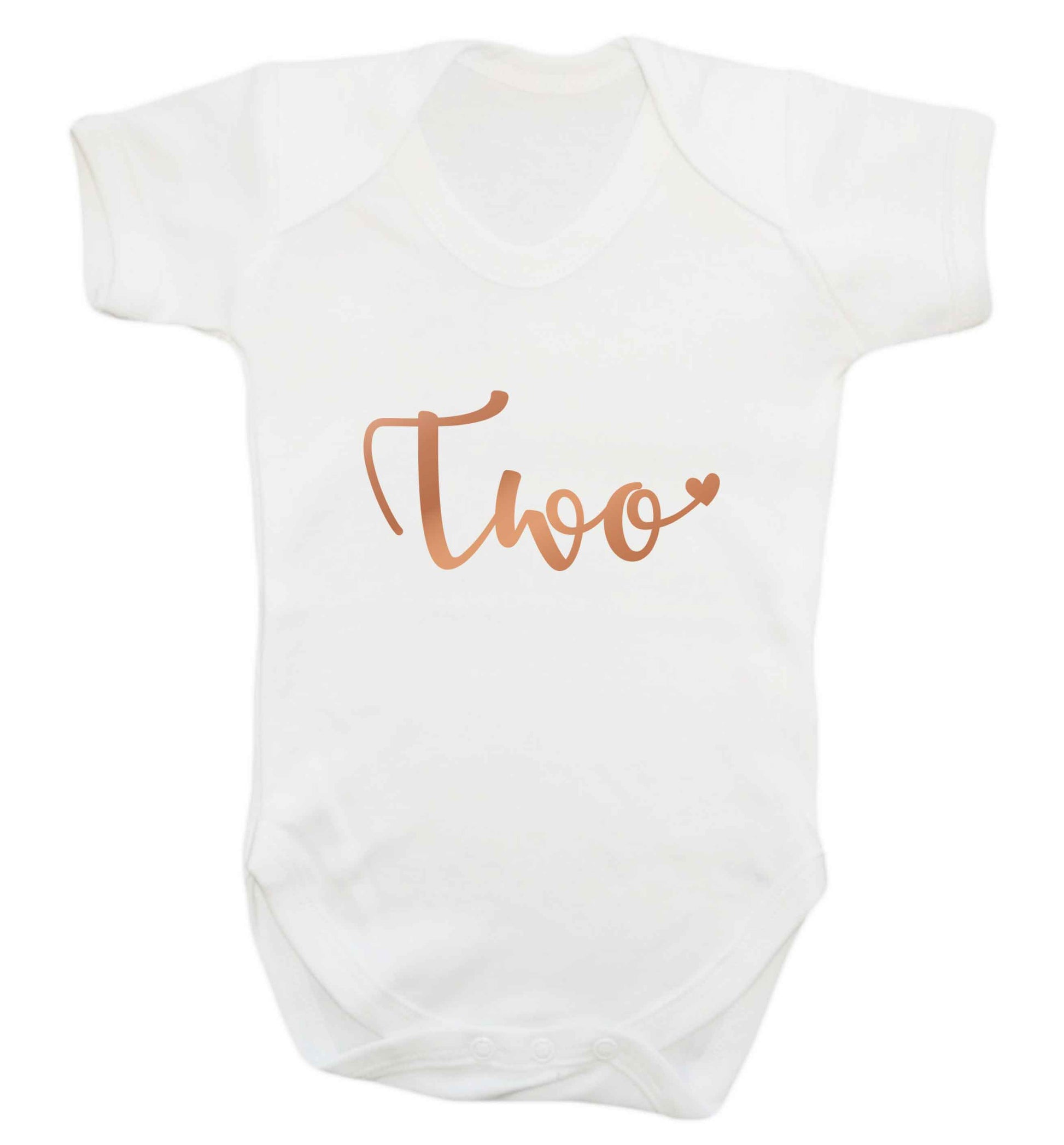 Two rose gold baby vest white 18-24 months
