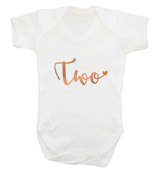 Two rose gold baby vest white 18-24 months