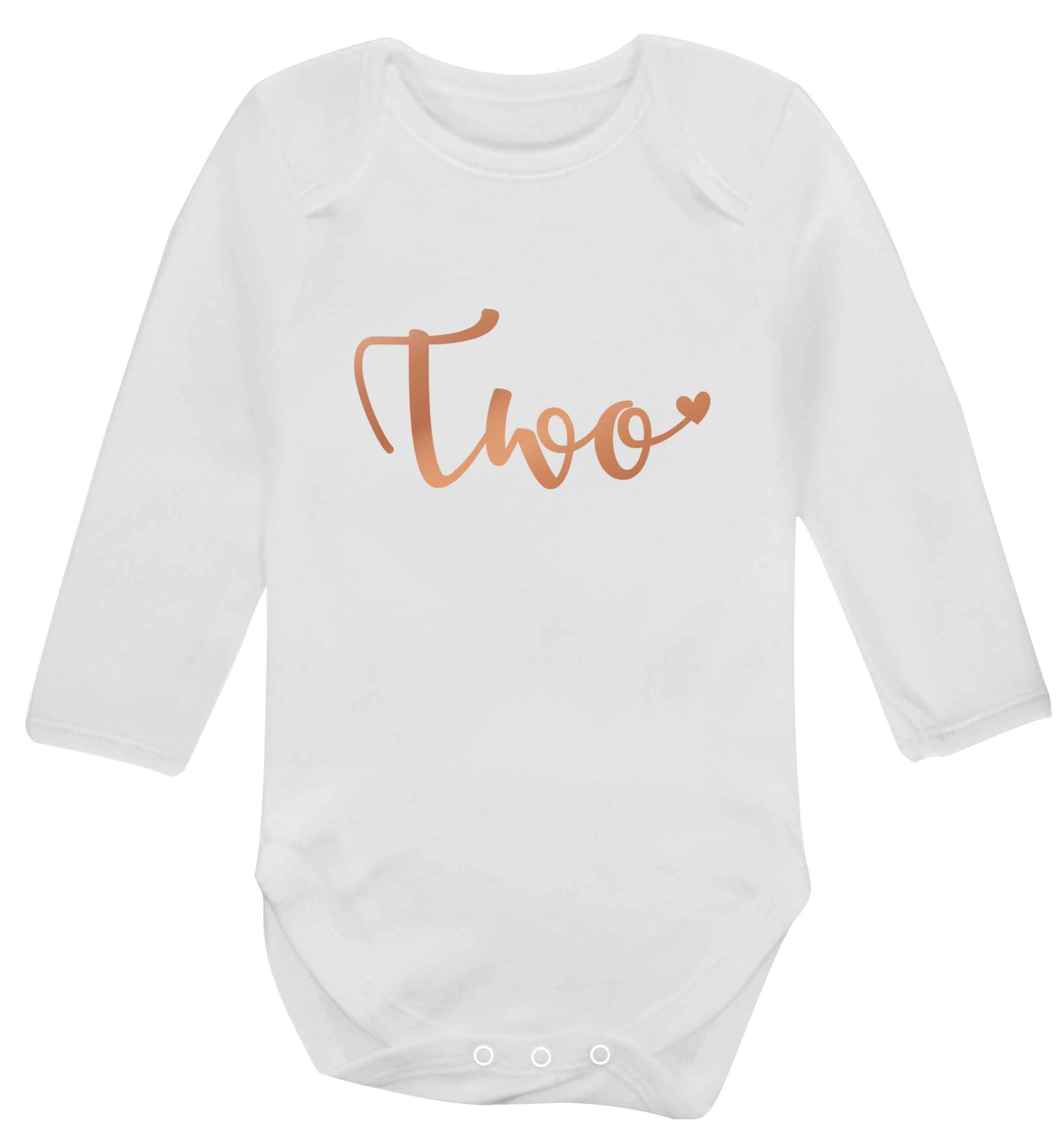 Two rose gold baby vest long sleeved white 6-12 months