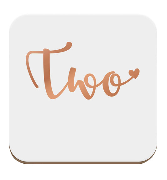 Two rose gold set of four coasters