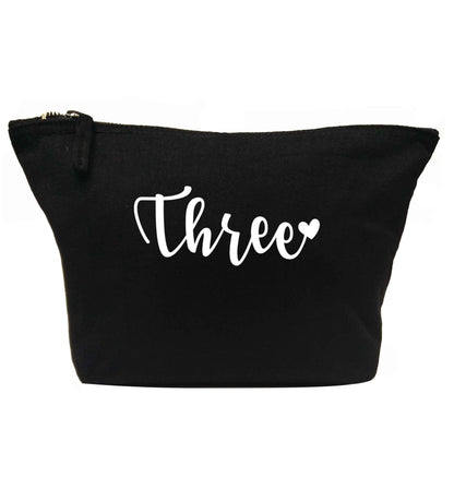 Three (with heart) | Makeup / wash bag