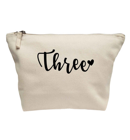 Three (with heart) | Makeup / wash bag