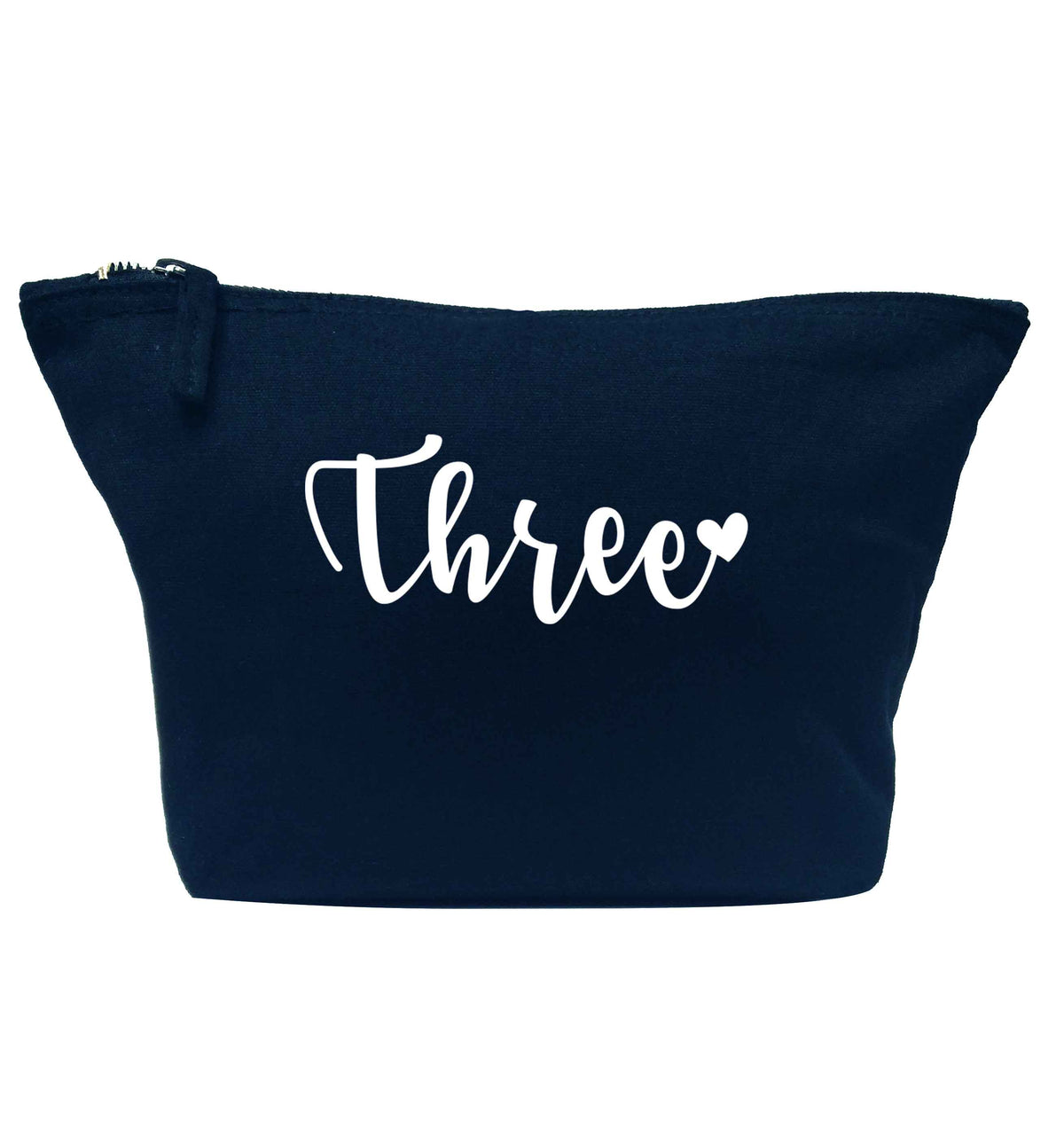 Two and Heart navy makeup bag