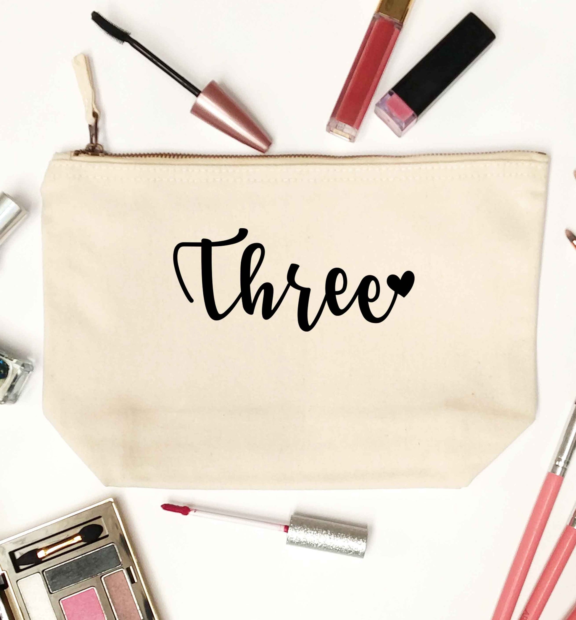 Two and Heart natural makeup bag