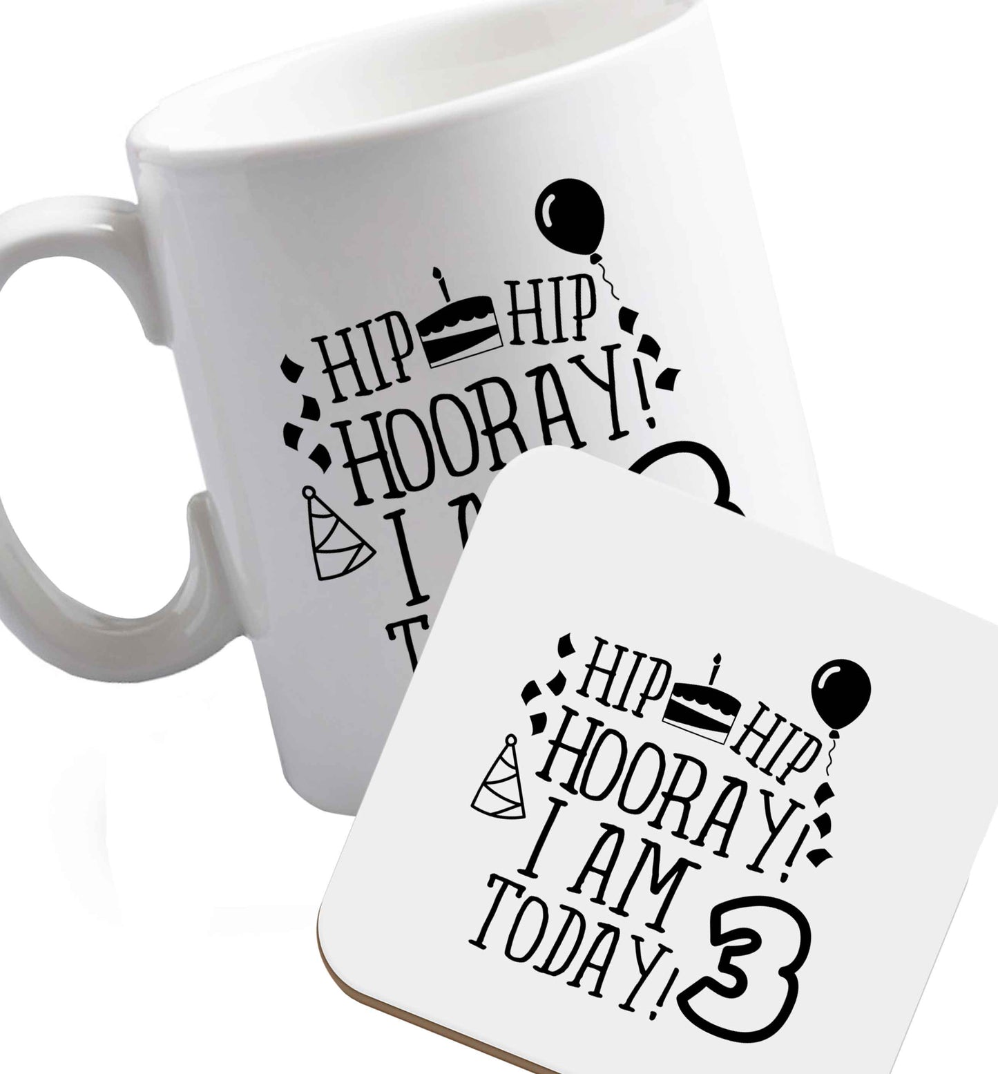 10 oz Favourite Type Pan Pancake ceramic mug and coaster set right handed