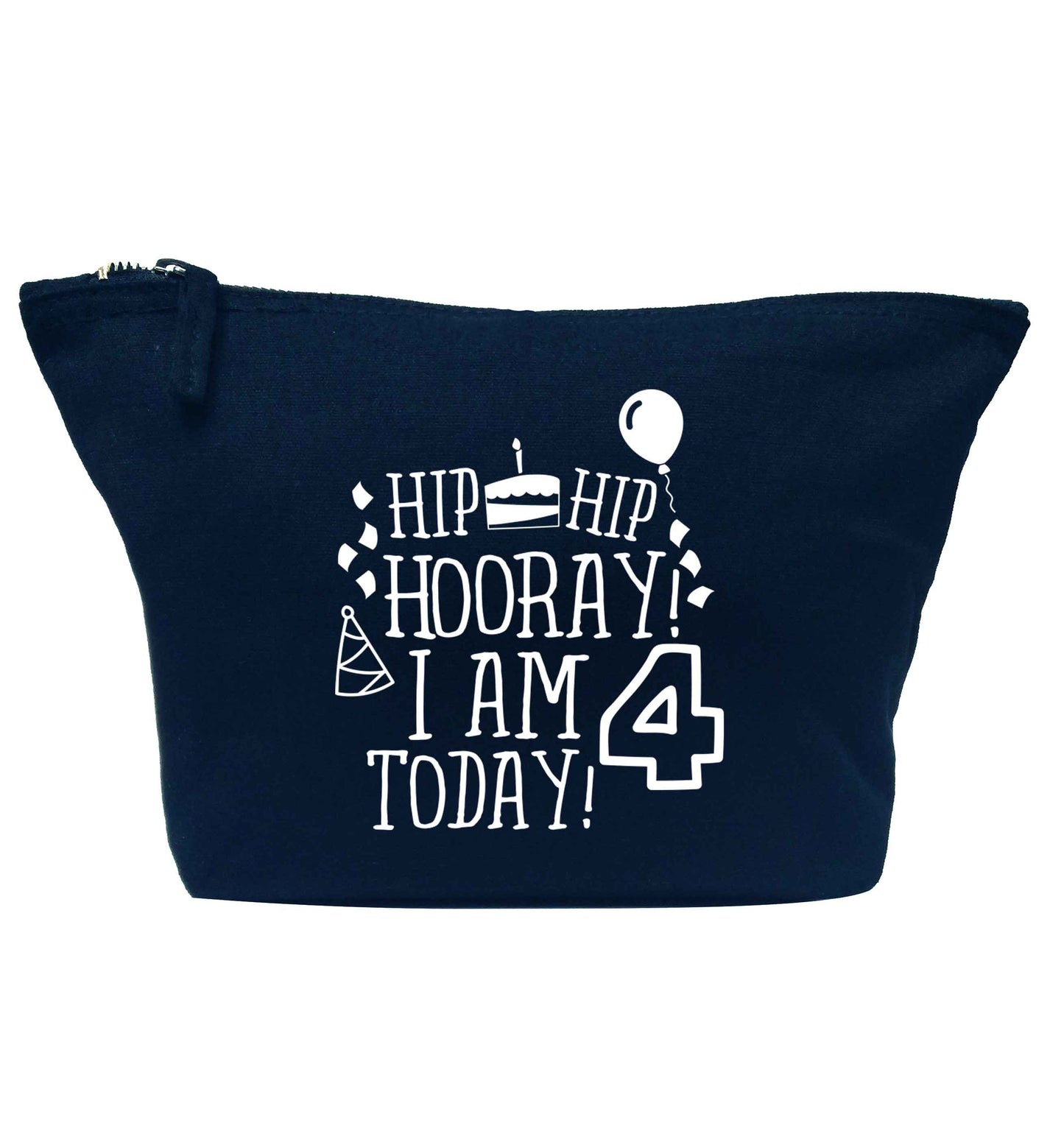 Hip hip hooray I am four today! navy makeup bag