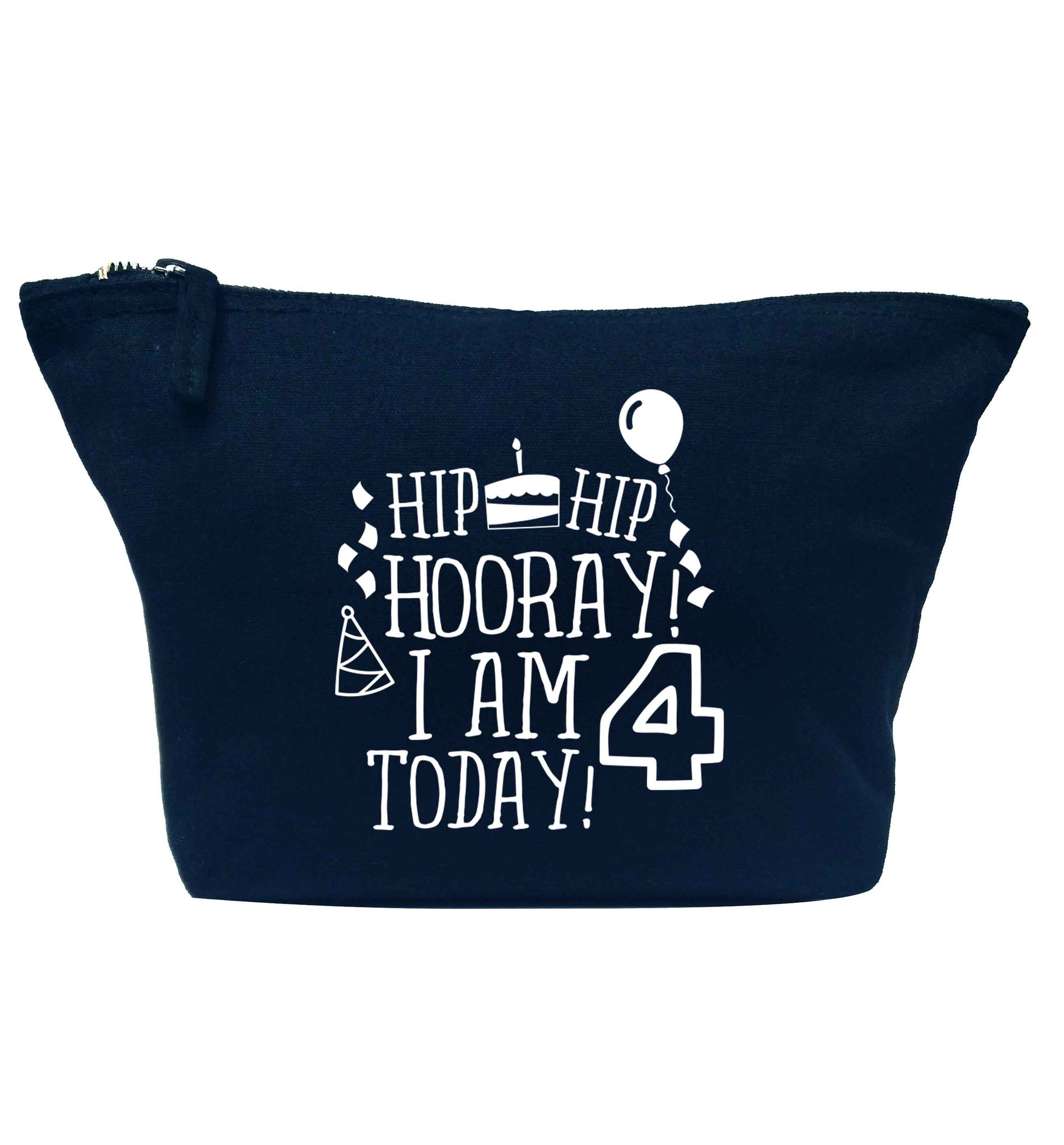 Hip hip hooray I am four today! navy makeup bag