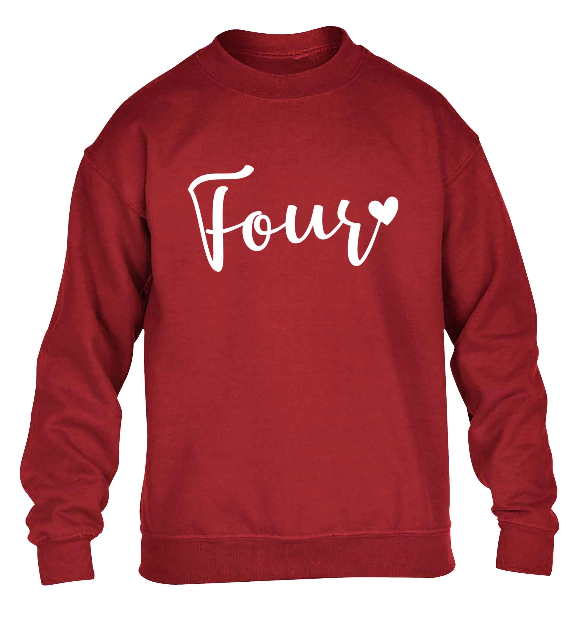 Four and heart children's grey sweater 12-13 Years