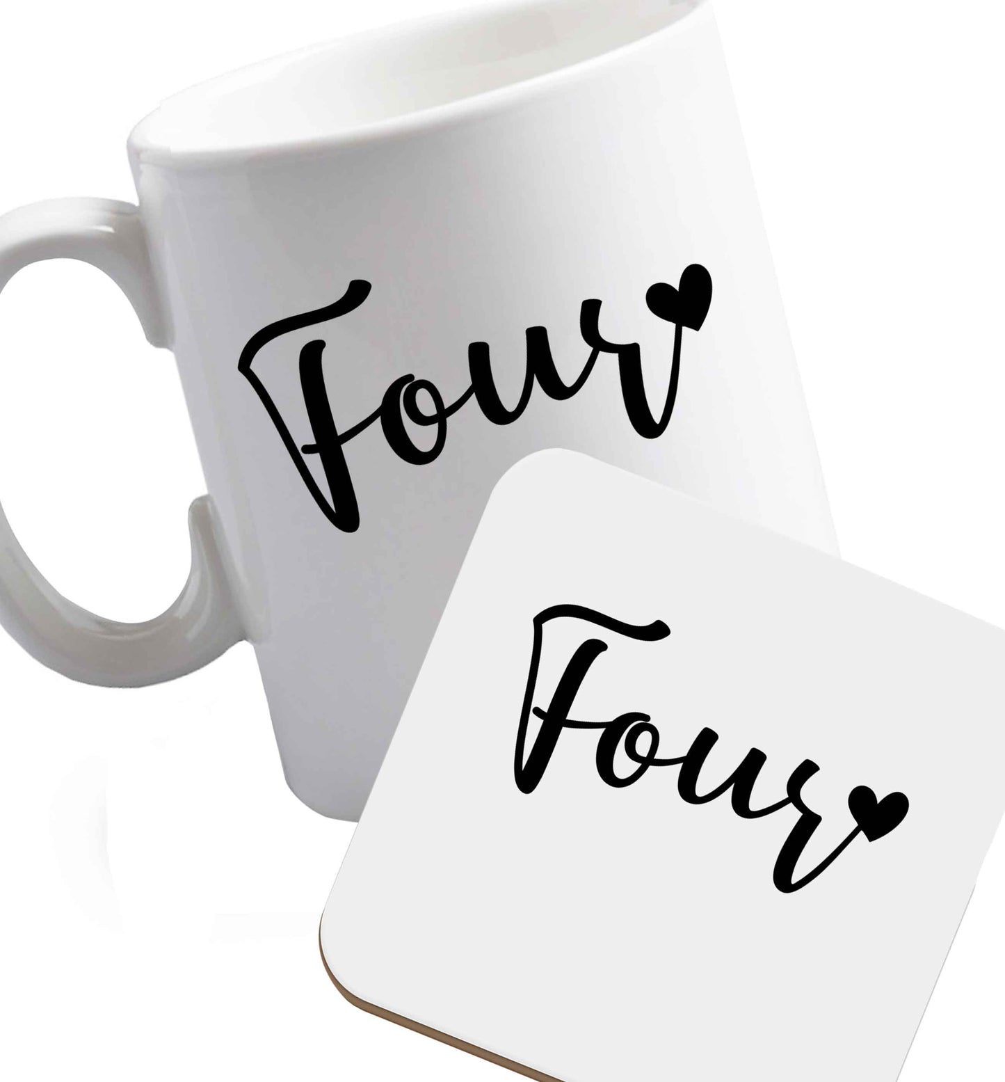 10 oz Favourite Type Pan Pancake ceramic mug and coaster set right handed