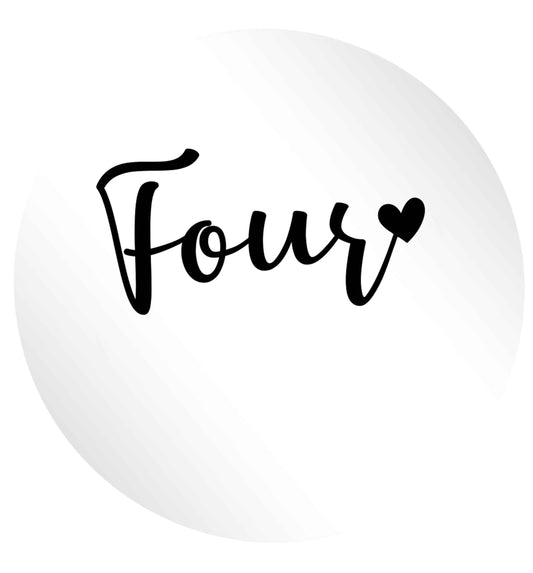 Four and heart 24 @ 45mm matt circle stickers