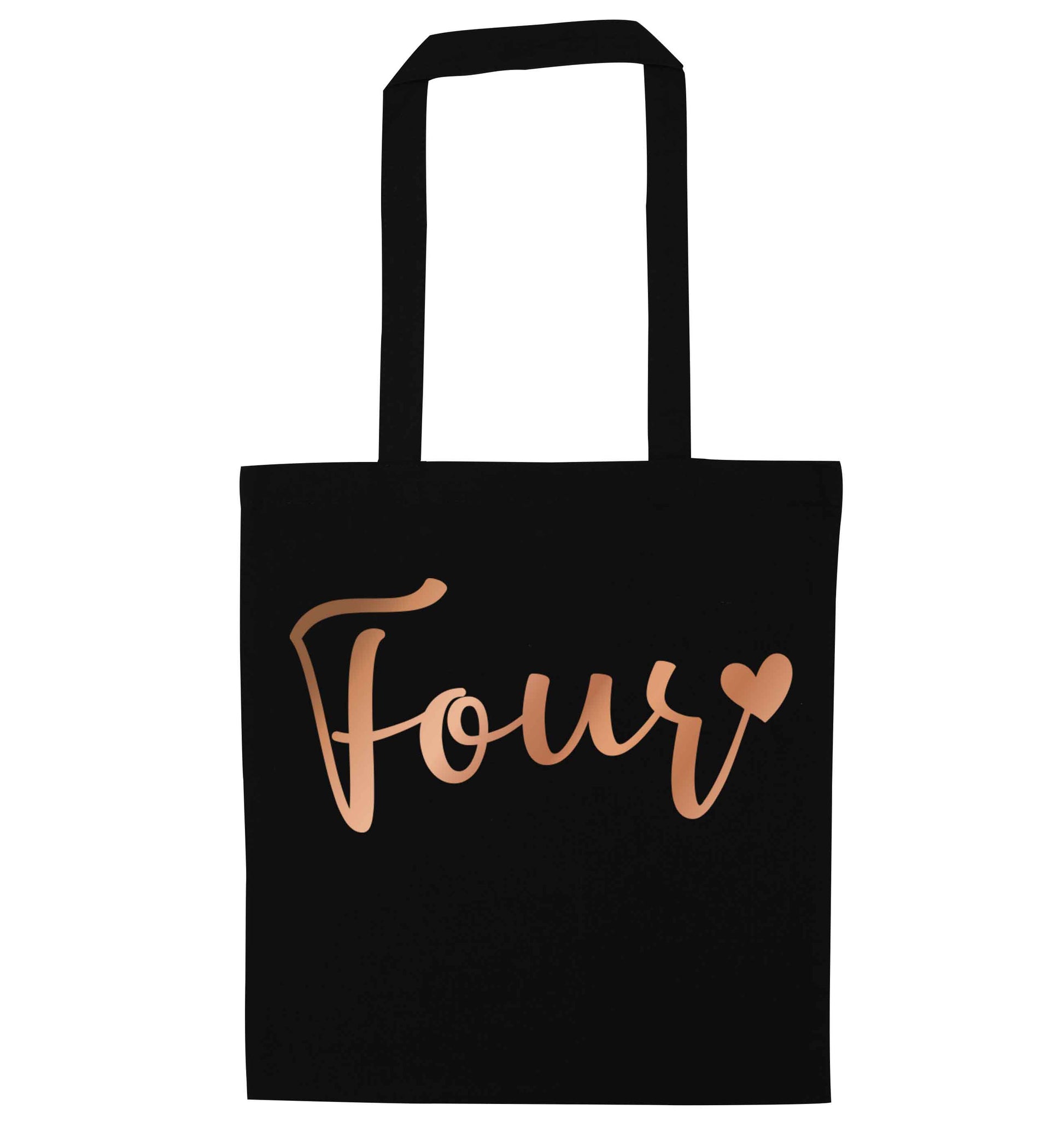 Four rose gold black tote bag