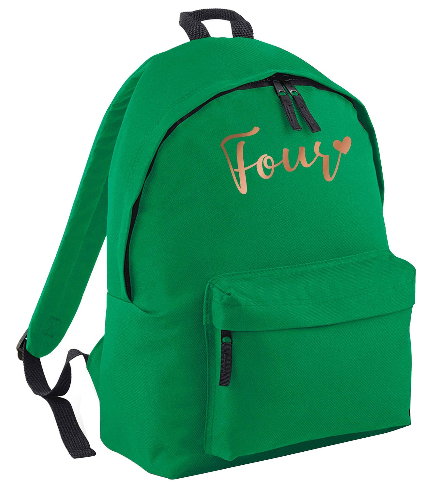 Four rose gold green adults backpack