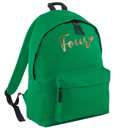 Four rose gold green adults backpack