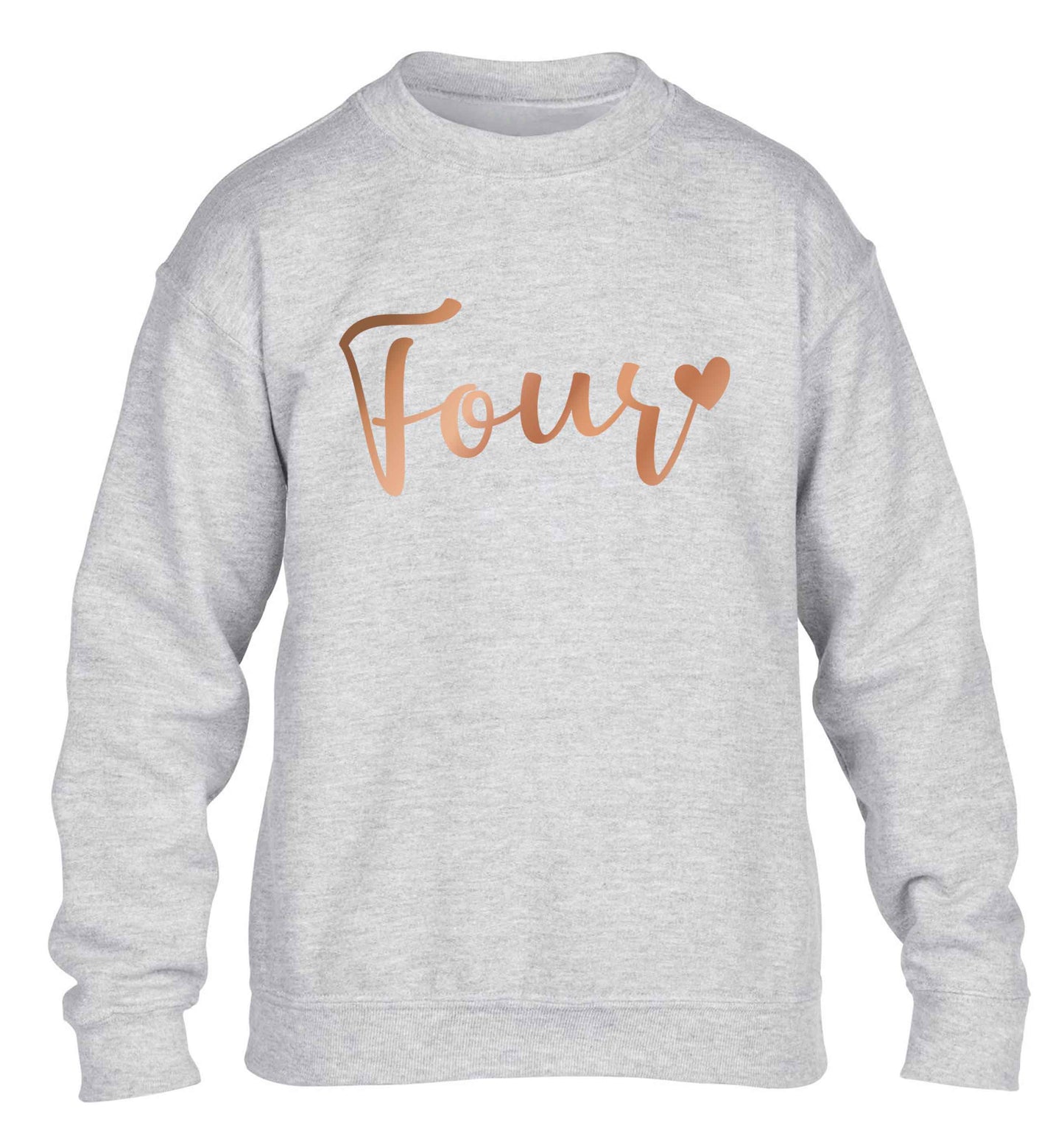 Four rose gold children's grey sweater 12-13 Years