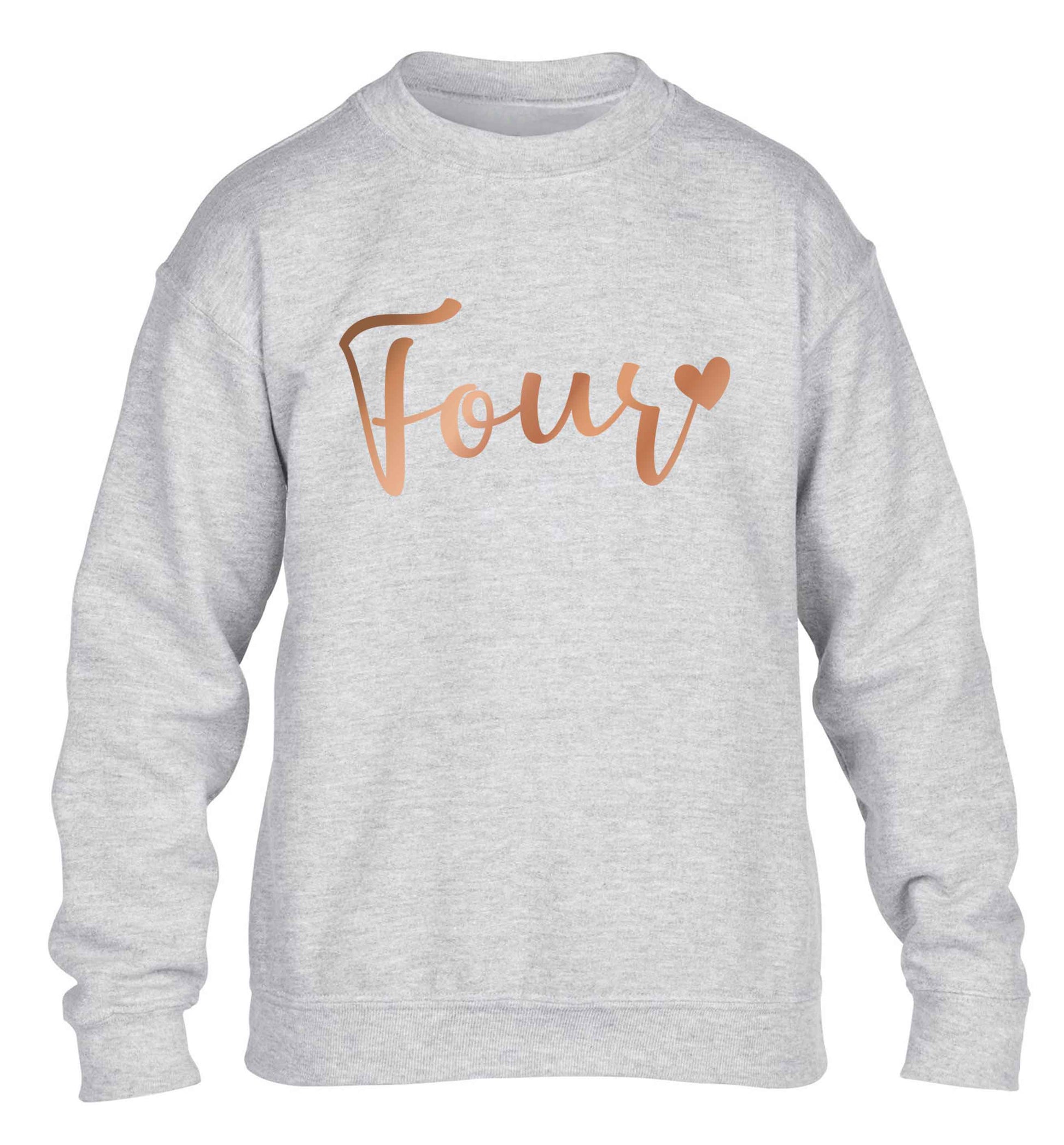 Four rose gold children's grey sweater 12-13 Years