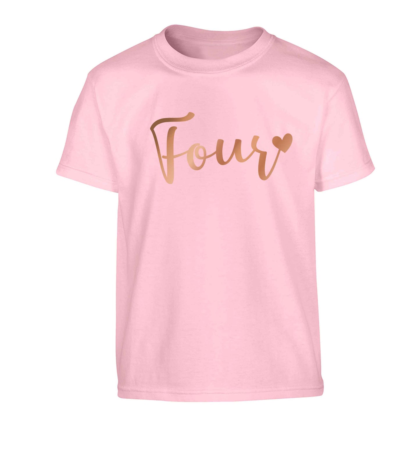 Four rose gold Children's light pink Tshirt 12-13 Years