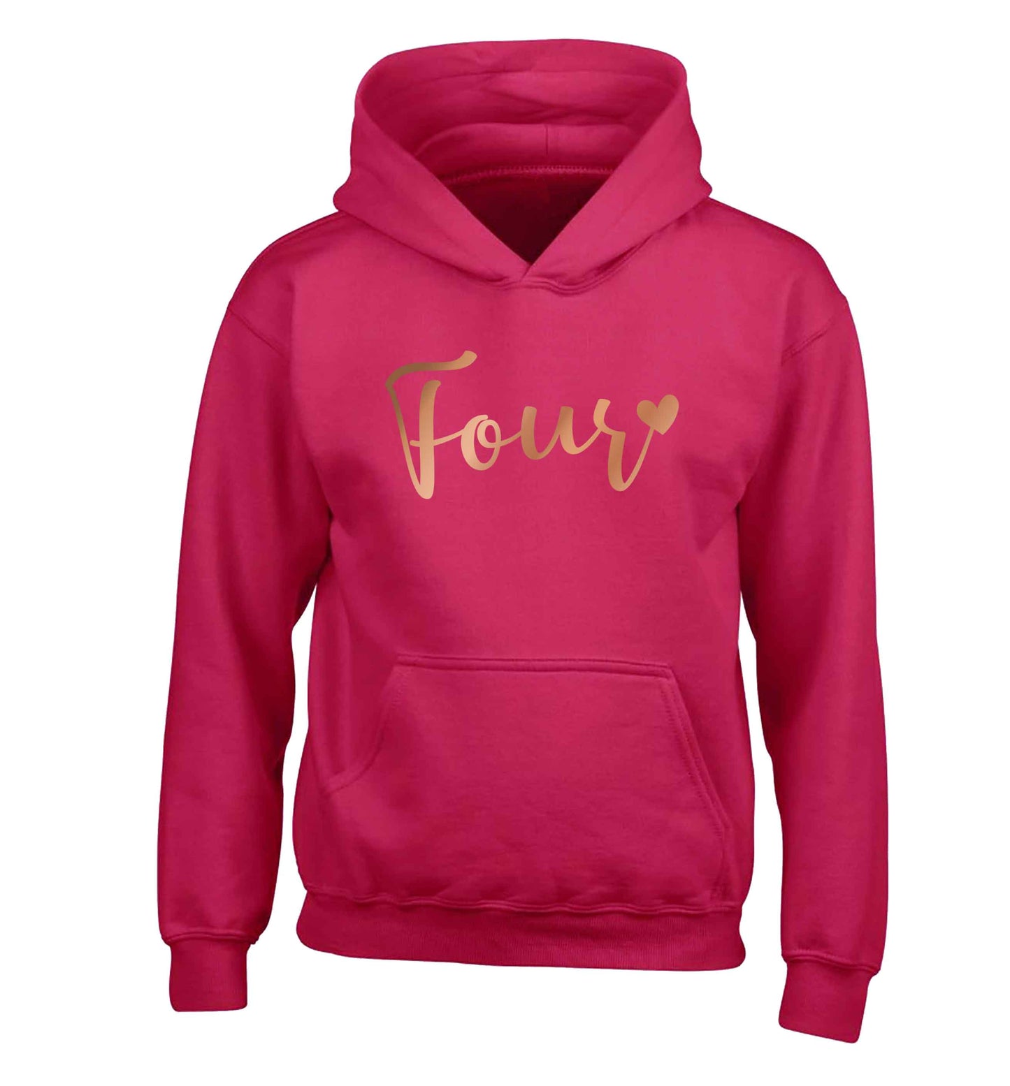 Four rose gold children's pink hoodie 12-13 Years