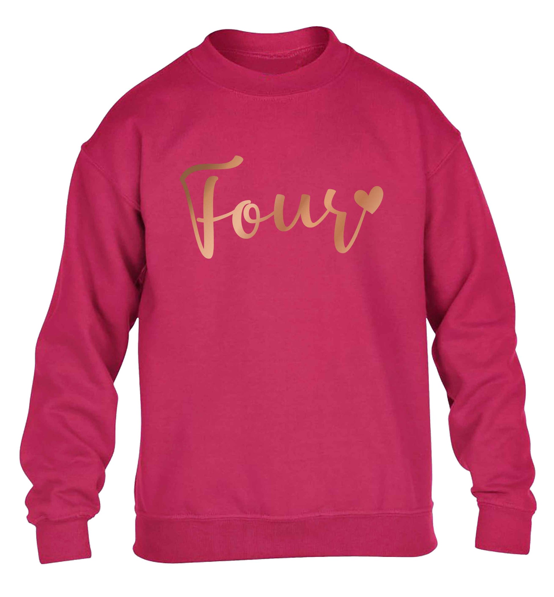 Four rose gold children's pink sweater 12-13 Years