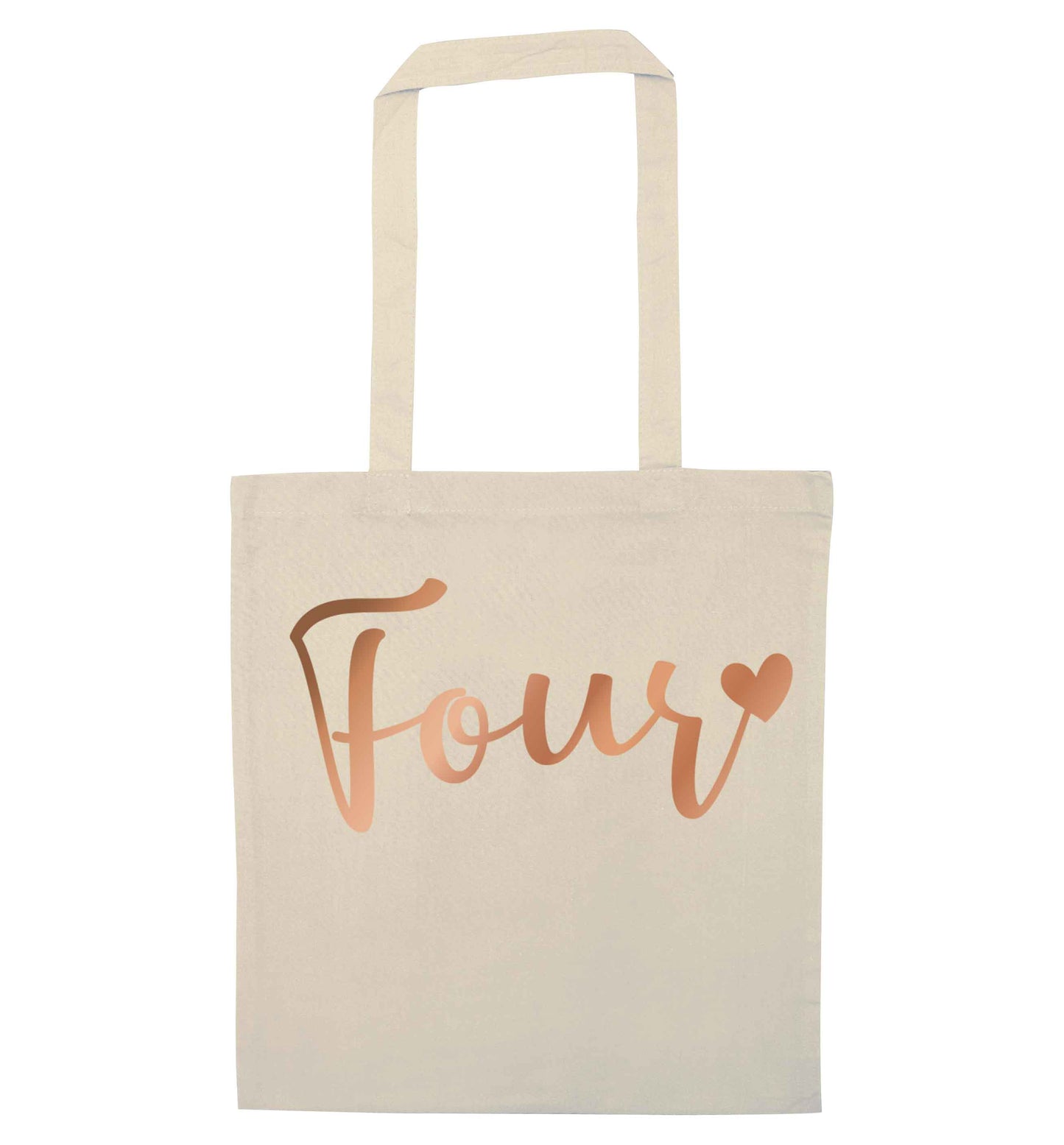 Four rose gold natural tote bag