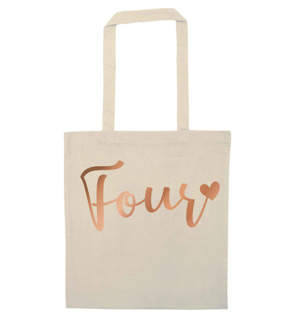 Four rose gold natural tote bag