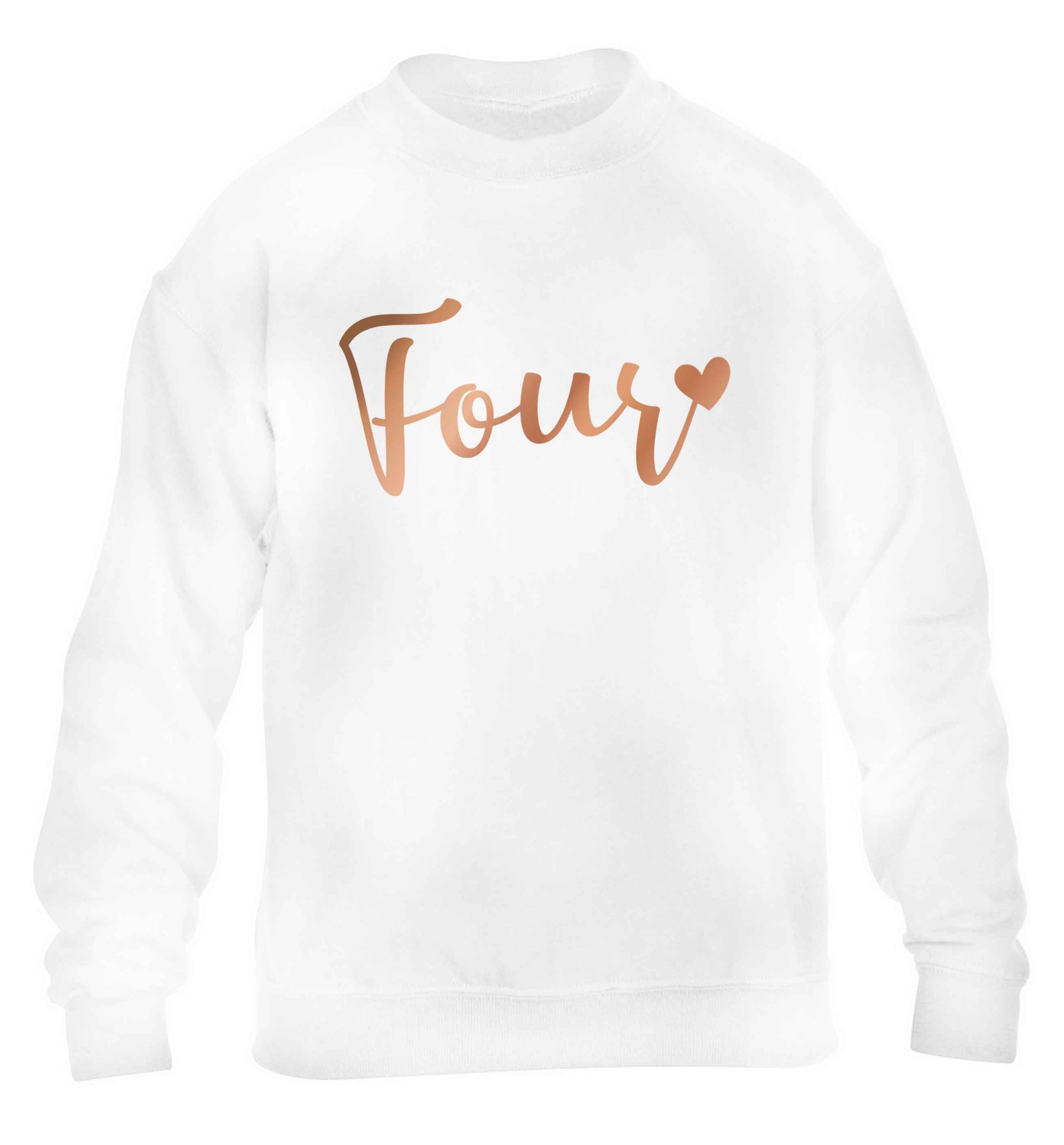 Four rose gold children's white sweater 12-13 Years