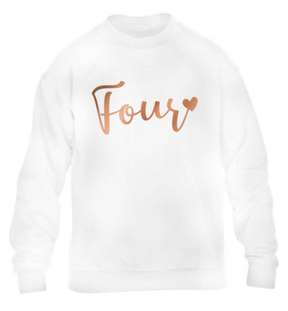 Four rose gold children's white sweater 12-13 Years
