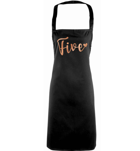 Five rose gold adults black apron
