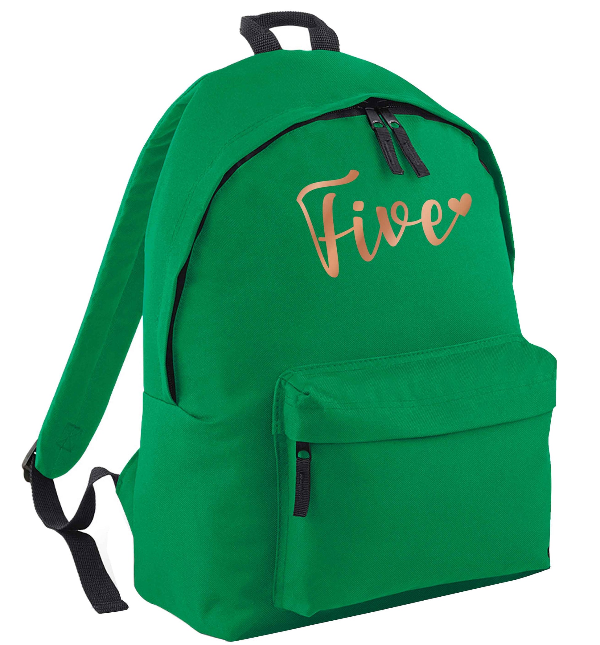 Five rose gold green adults backpack