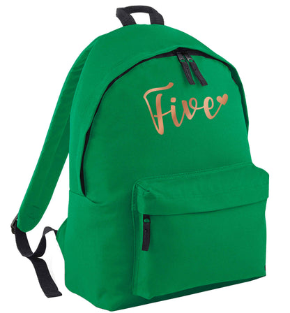 Five rose gold green adults backpack