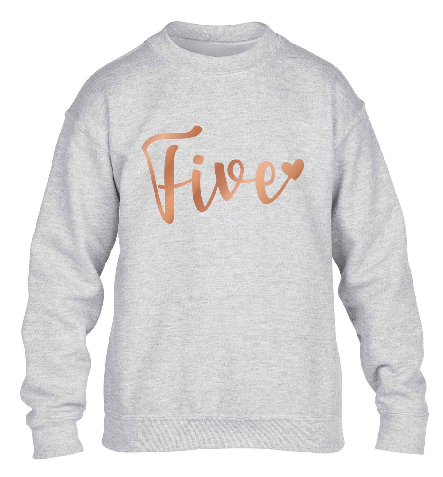 Five rose gold children's grey sweater 12-13 Years