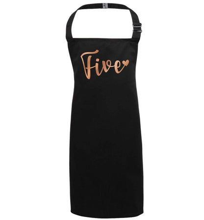 Five rose gold black apron 7-10 years