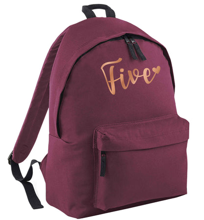 Five rose gold black adults backpack