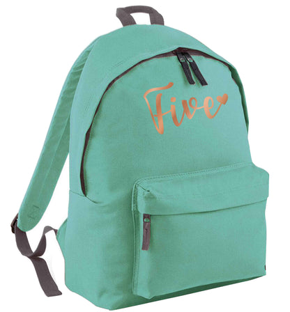 Five rose gold mint adults backpack