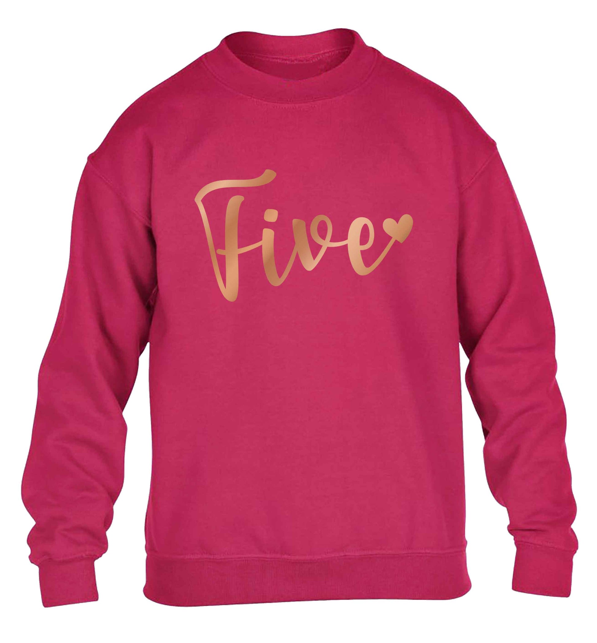 Five rose gold children's pink sweater 12-13 Years