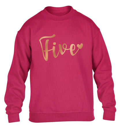 Five rose gold children's pink sweater 12-13 Years