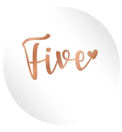 Five rose gold 24 @ 45mm matt circle stickers