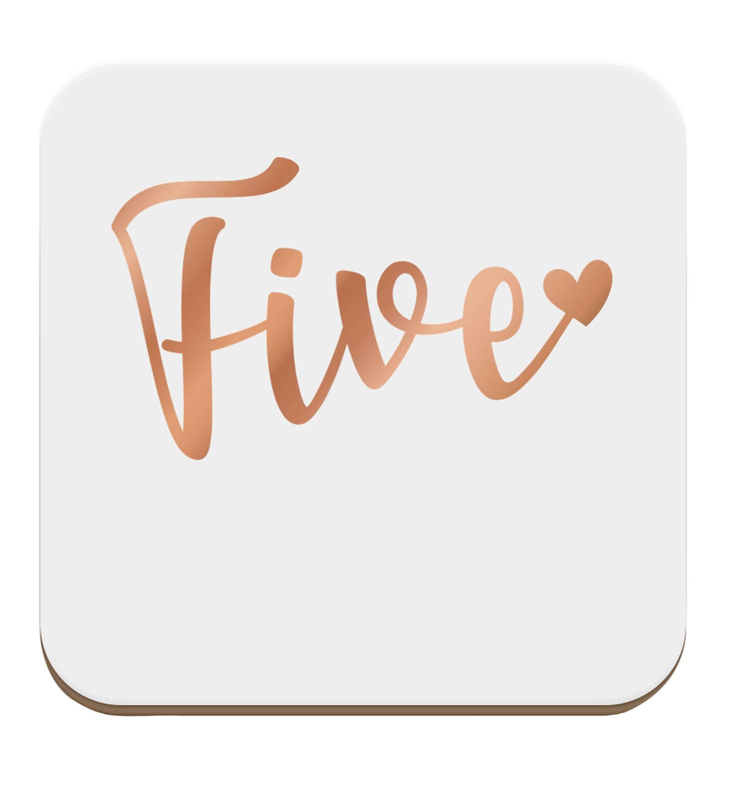 Five rose gold set of four coasters