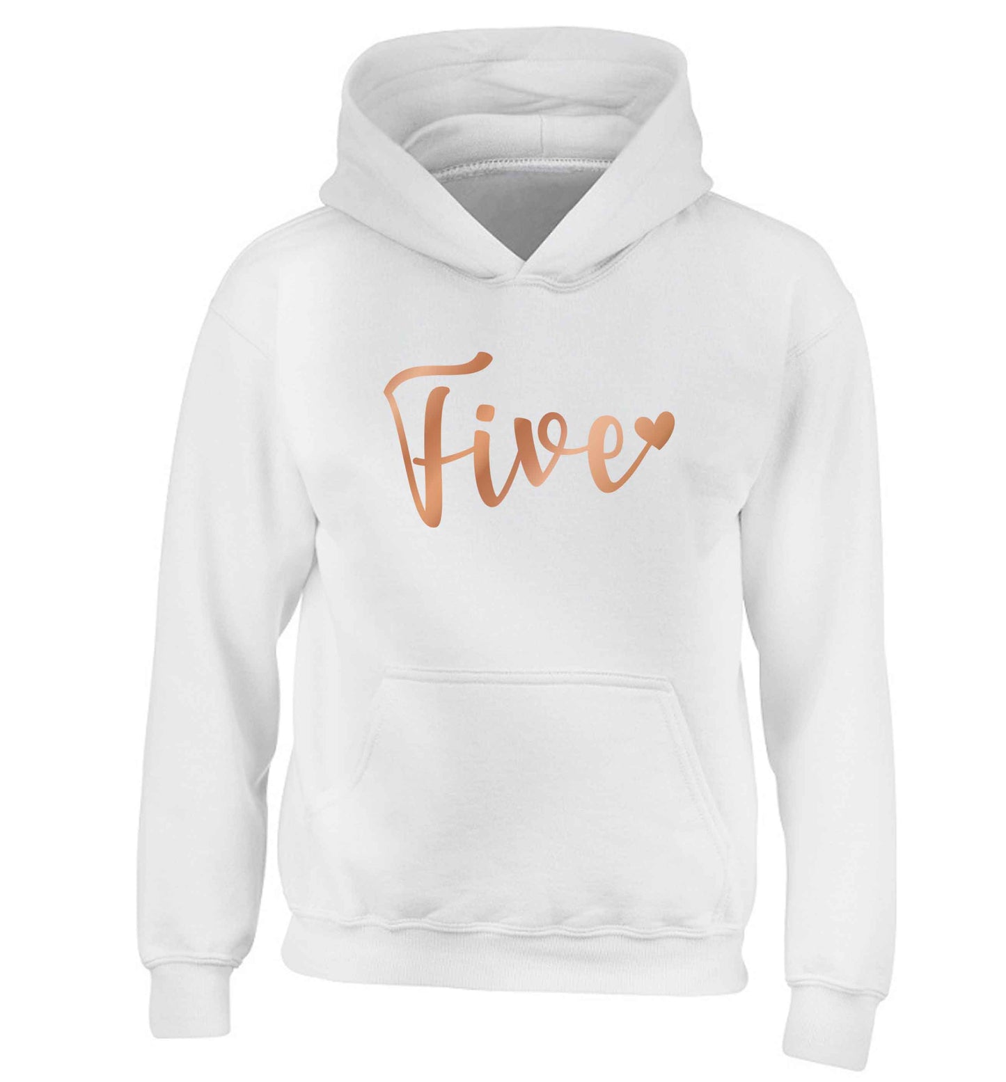 Five rose gold children's white hoodie 12-13 Years