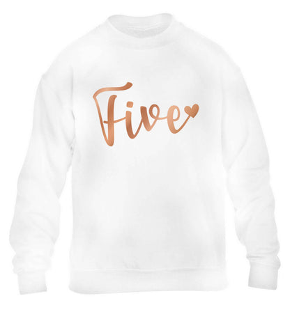 Five rose gold children's white sweater 12-13 Years