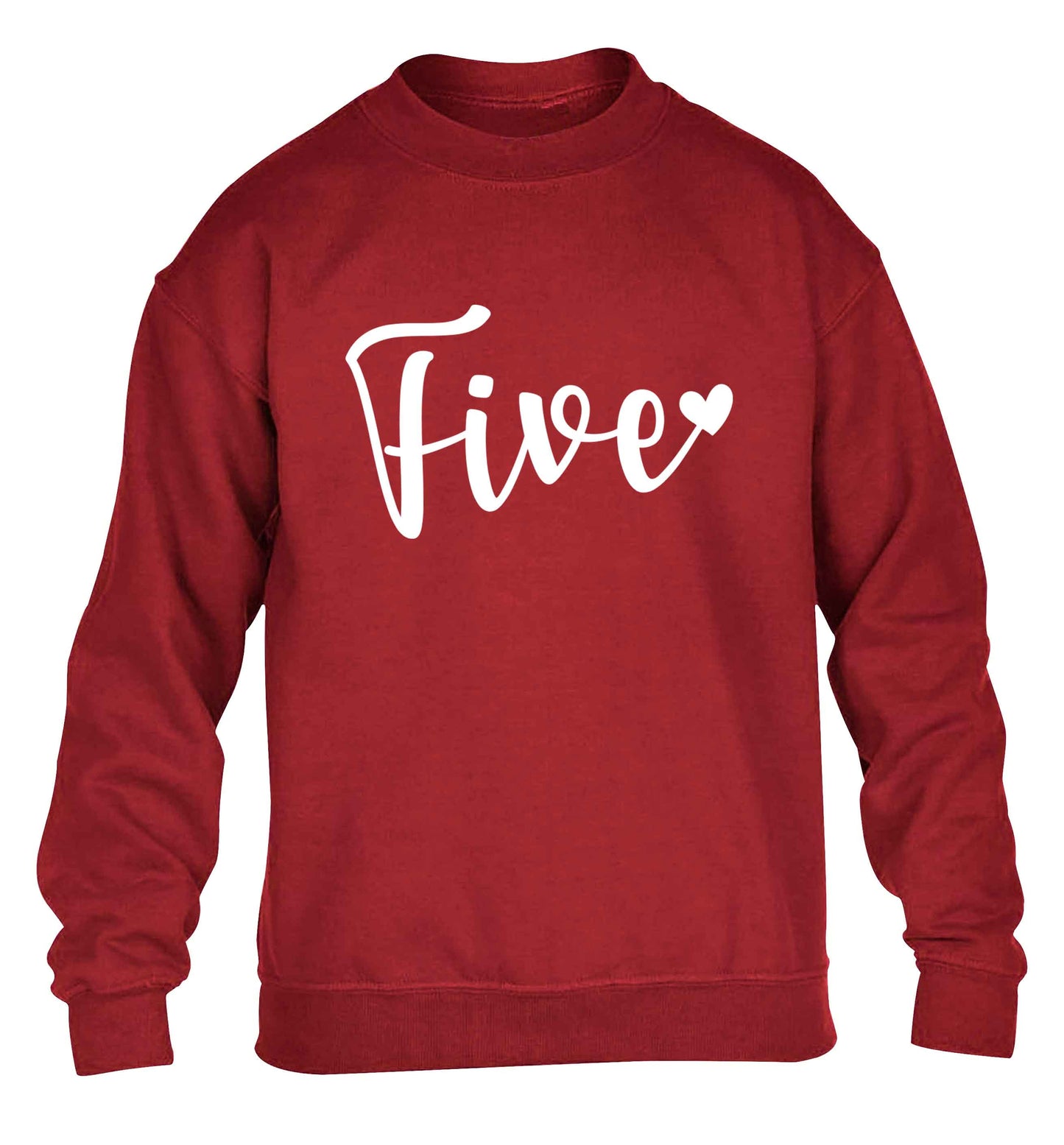 Five and heart children's grey sweater 12-13 Years