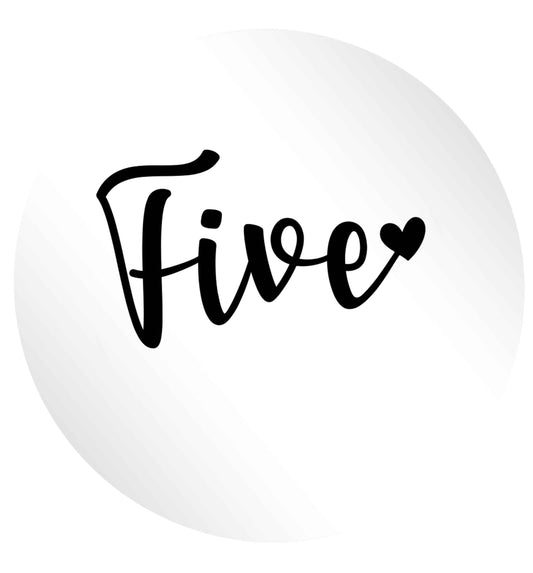 Five and heart 24 @ 45mm matt circle stickers