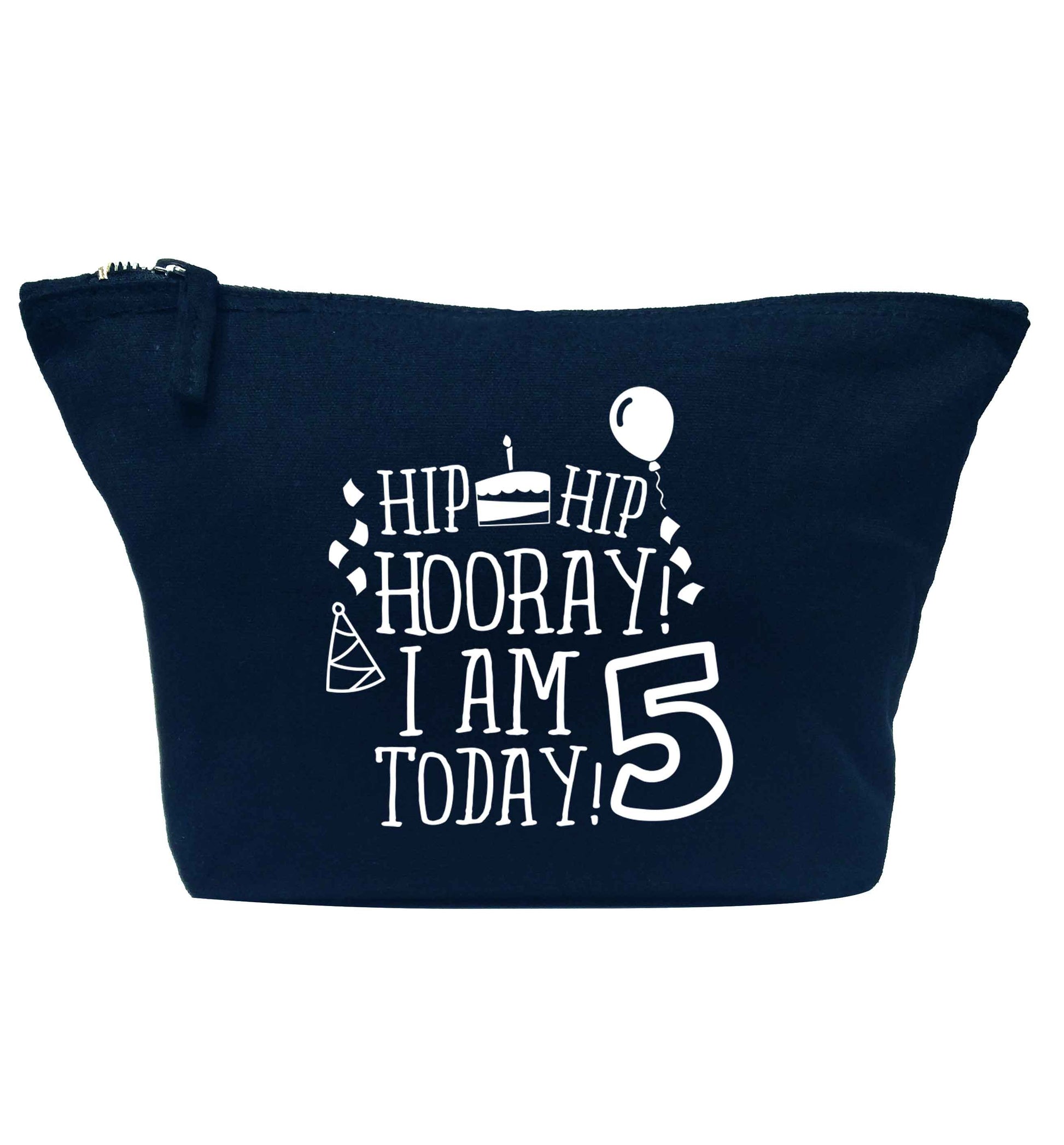 Hip hip hooray I am five today! navy makeup bag