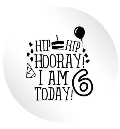 Hip hip hooray I am six today! 24 @ 45mm matt circle stickers
